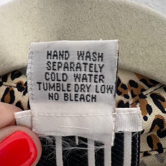 Vintage Clio Leopard Print 100% Silk Safari Utility Blouse Top Chest Pockets S/M - Picture 10 of 10